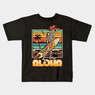 Aloha Surf Hawaii Vintage Halloween Kids T-Shirt